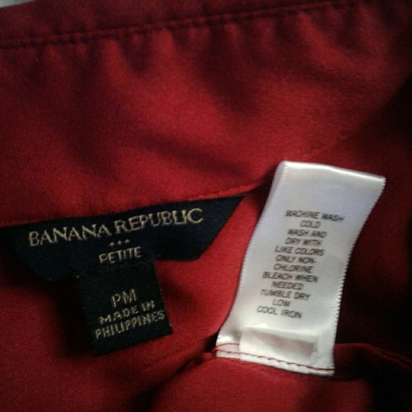 Banana Republic button down blouse Red PM - Picture 3 of 8